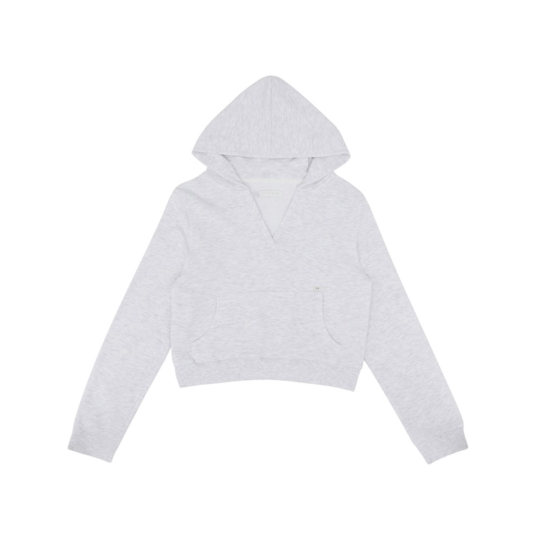 피브비 V Neck Hooded Sweatshirt (snow grey) 상품 이미지 1