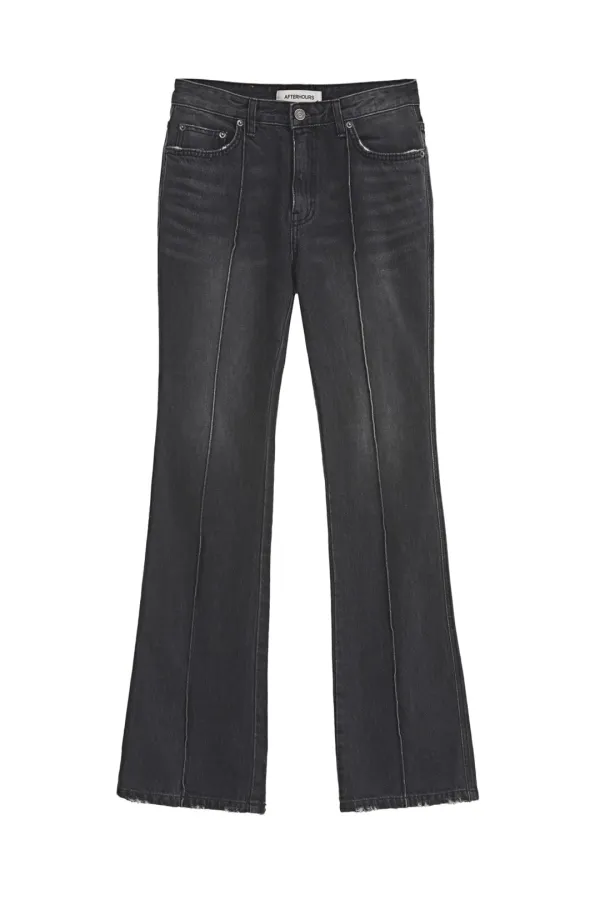 DENIM PINTUCK BOOTSCUT PANTS (GREY)