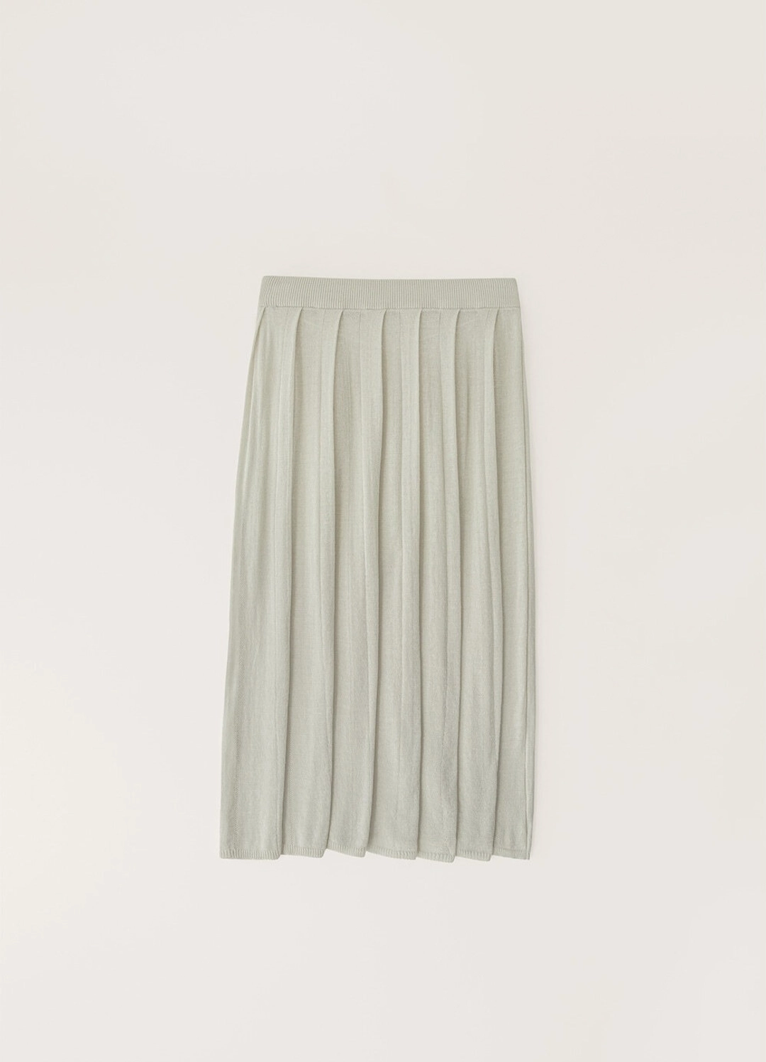 르바 Layered Knit Pleated Skirt - Light Kahki 상품 이미지 1