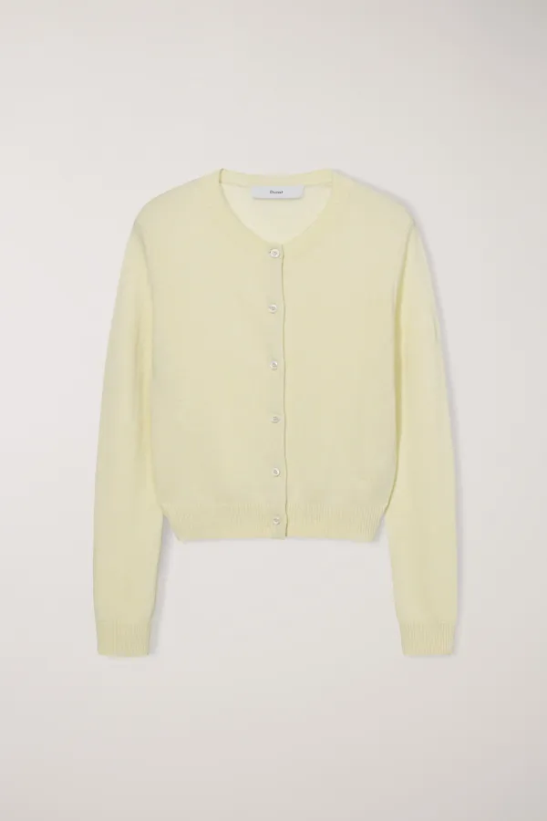 ESSENTIAL CREWNECK KNIT CARDIGAN LEMON_UDSW6A209Y1