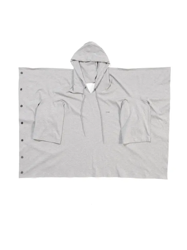 PS25 GRAY SQUARE HALF SLEEVE HOODIE