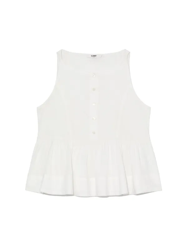 G RUFFLED BUTTON BLOUSE (IVORY)