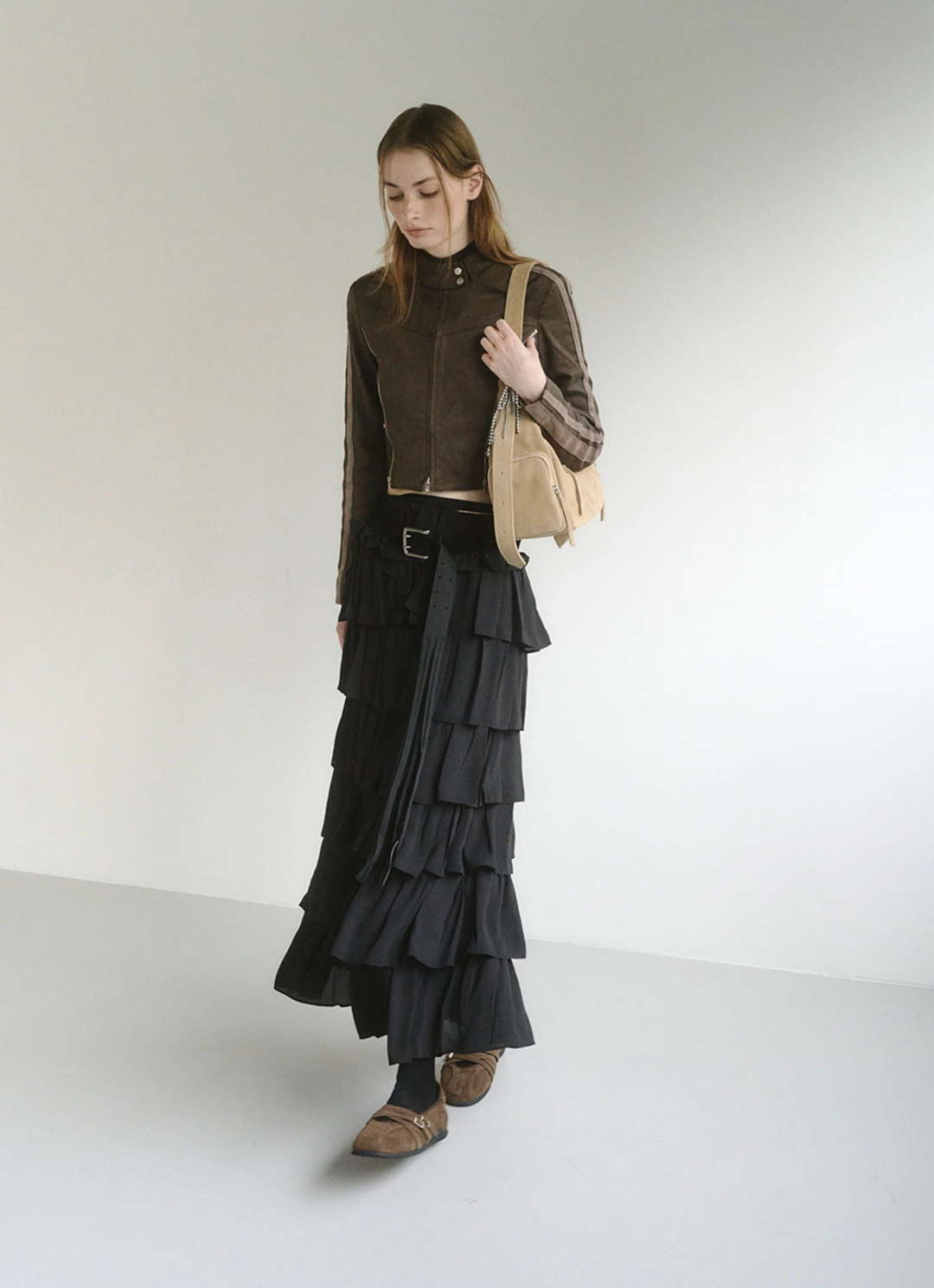 기호 ARCELLE PINKING BELTED SNEAKERS / BROWN 상품 이미지 2