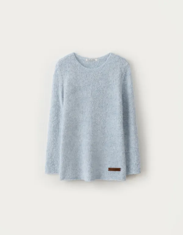Boucle Long Sleeve Knit - Light Blue