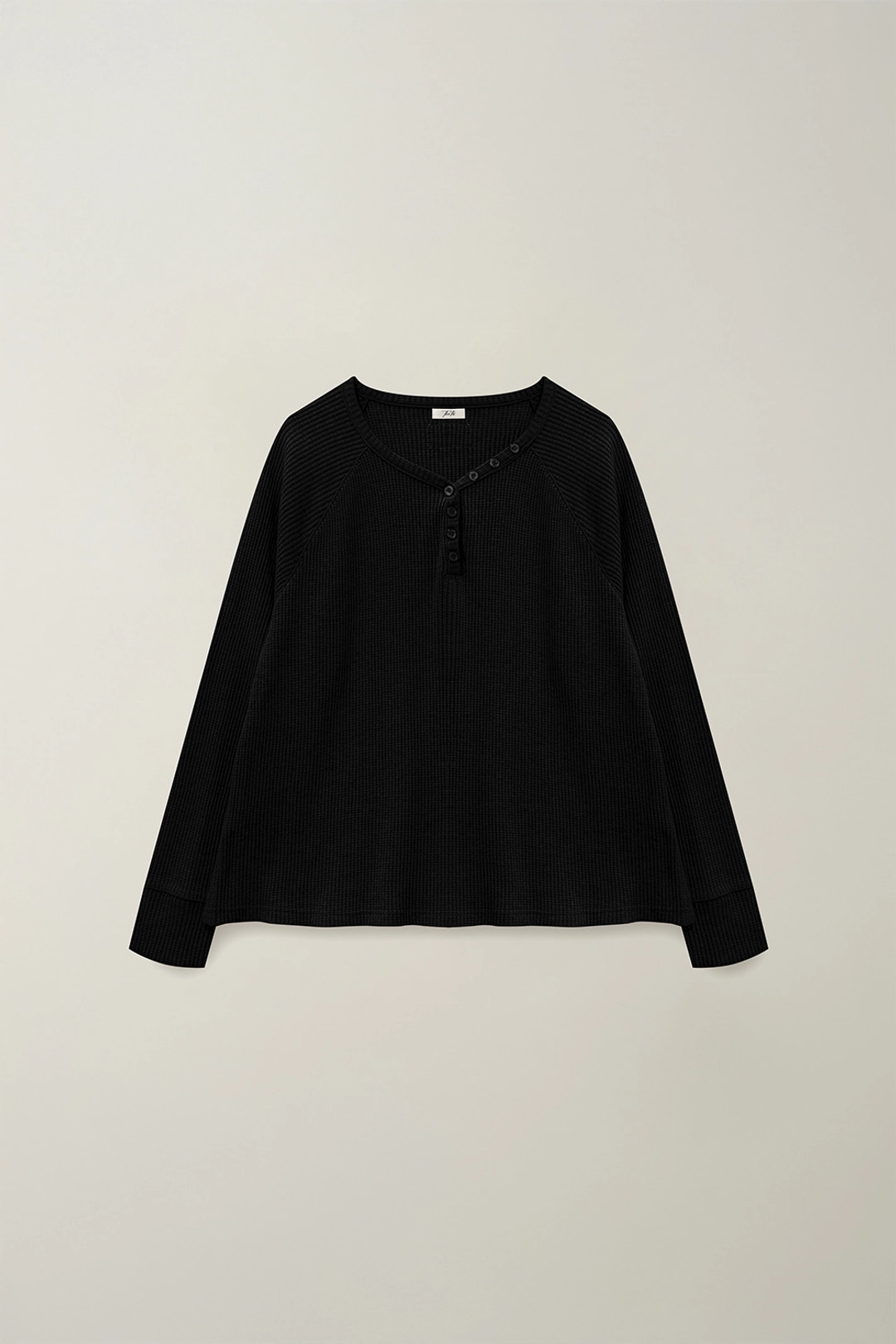 더티스 BUTTON BOXY WAFFLE T-SHIRT_TT5S214BK 상품 이미지 3