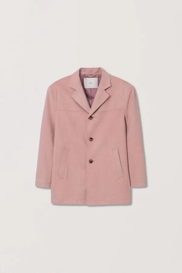 UNISEX VEGAN SUEDE HALF JACKET SOFT PINK