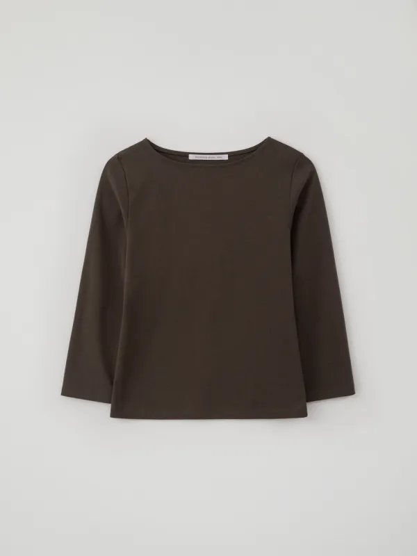 Boatneck Slim Tee(Brown)