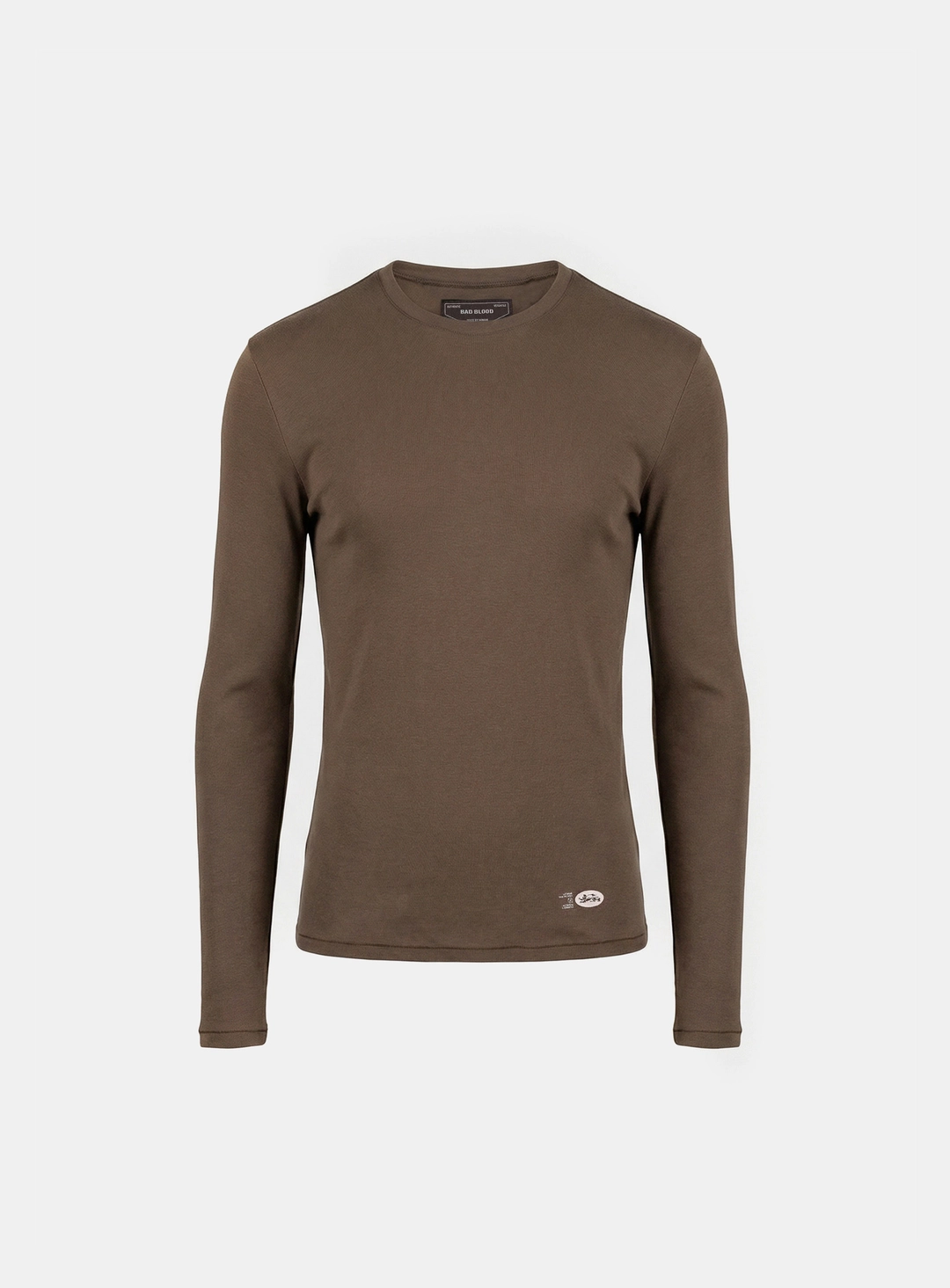 배드블러드 [w-tee26-048] BS Cotton Jersey Fitted Long Sleeve T-Shirt - Brown 상품 이미지 1