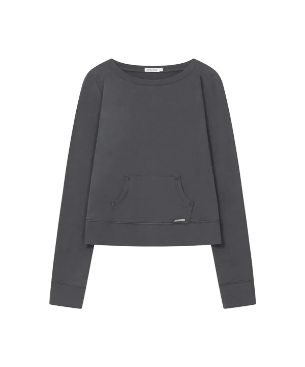 [레이 PICK] Button pocket long sleeve CHARCOAL