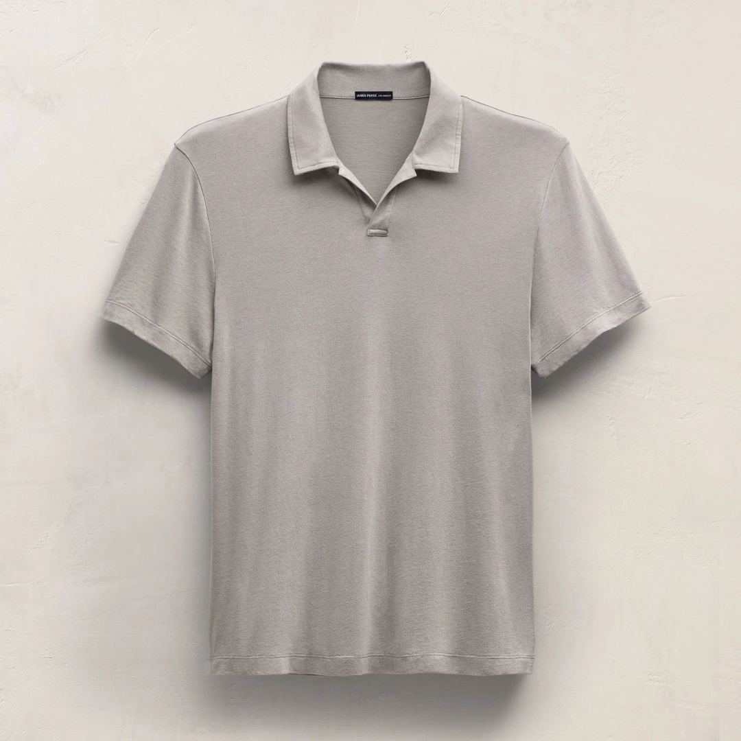 제임스펄스 Cotton Cashmere Open Polo - Fog 상품 이미지 1