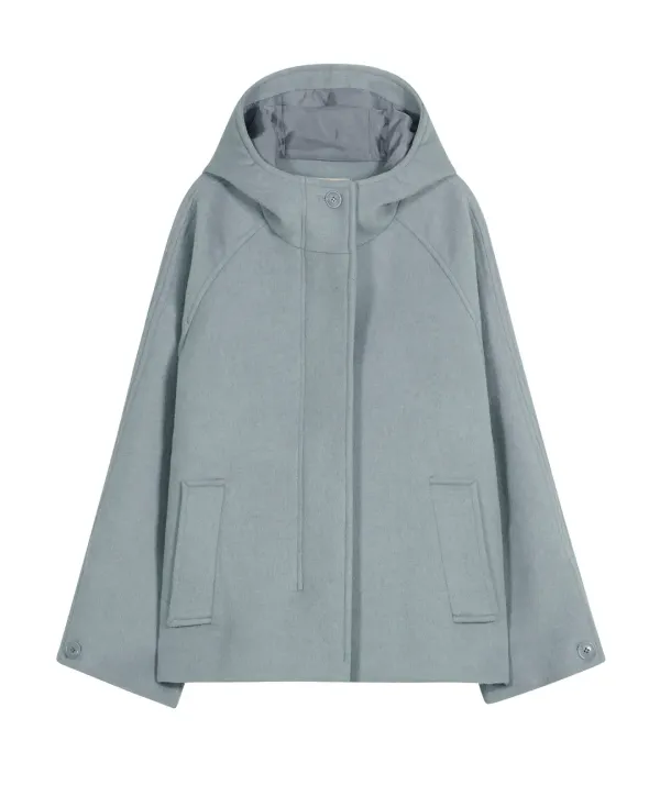 Hooded Half Coat [Sky Blue]