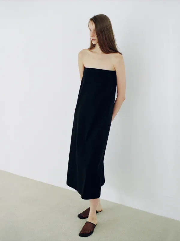 OAR STRAPLESS DRESS [BLACK]