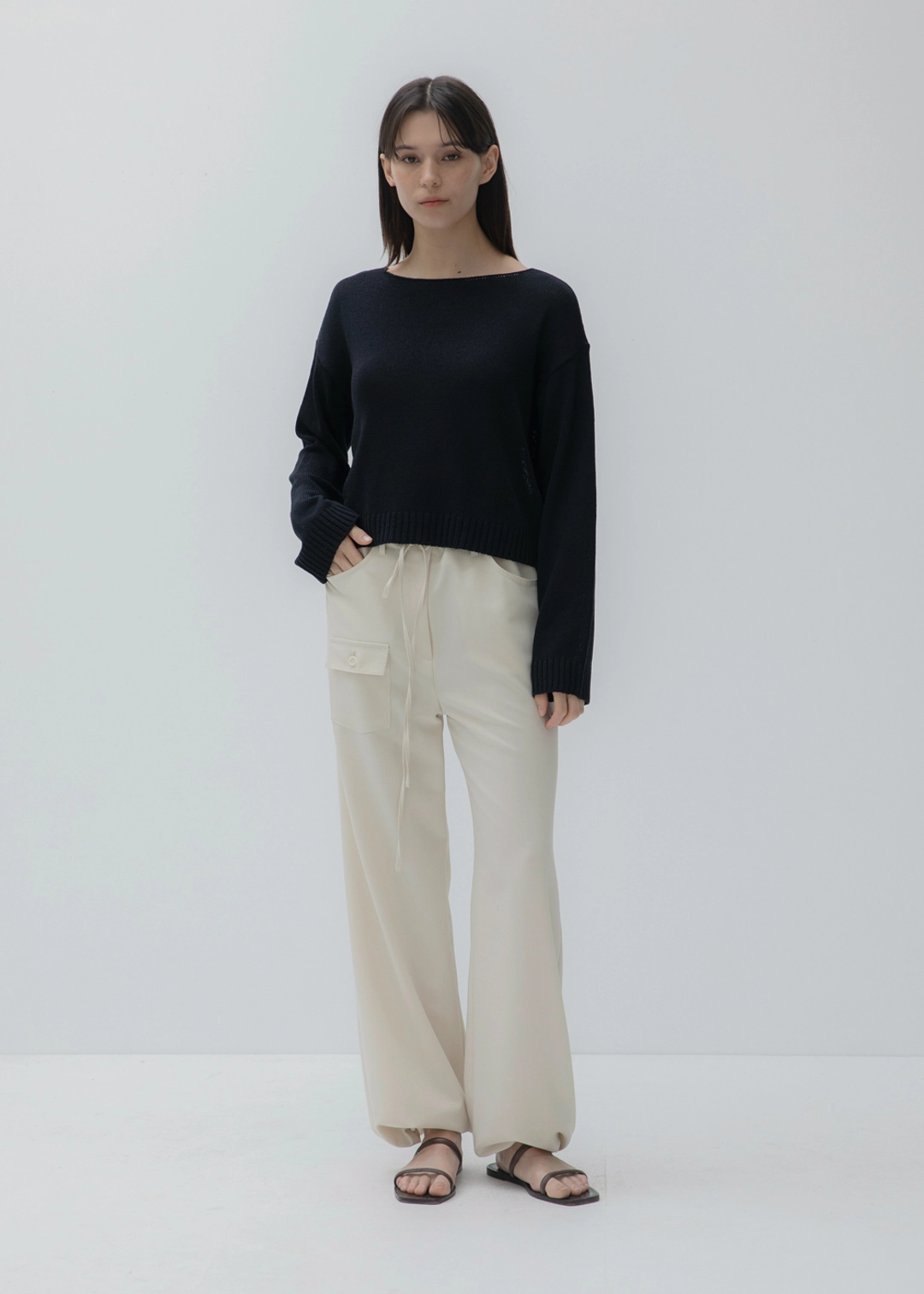 블루브릭 String pocket slacks (light beige) 상품 이미지 2