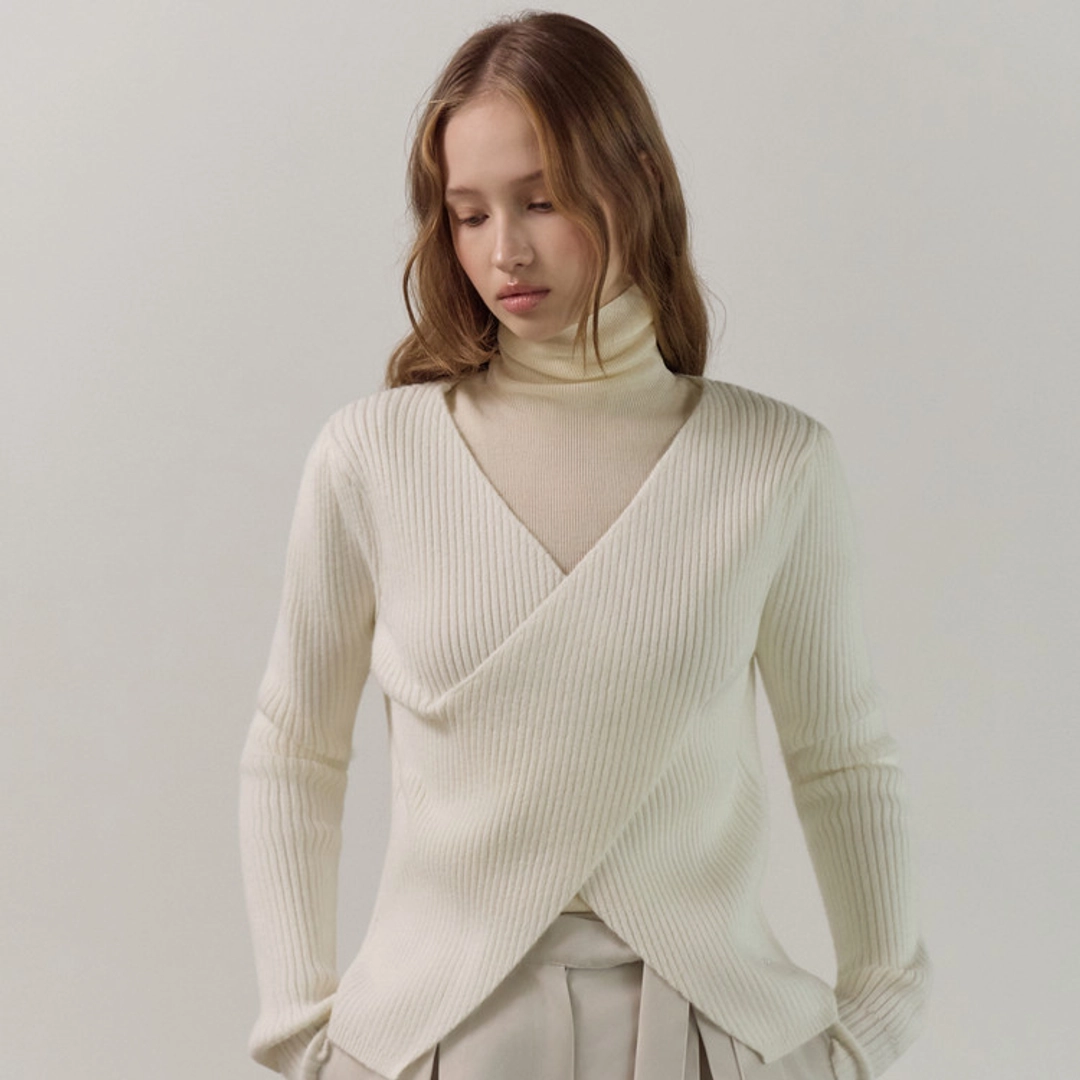 엘리오티 Wrap Layered Knit Ts_3Color 상품 이미지 3