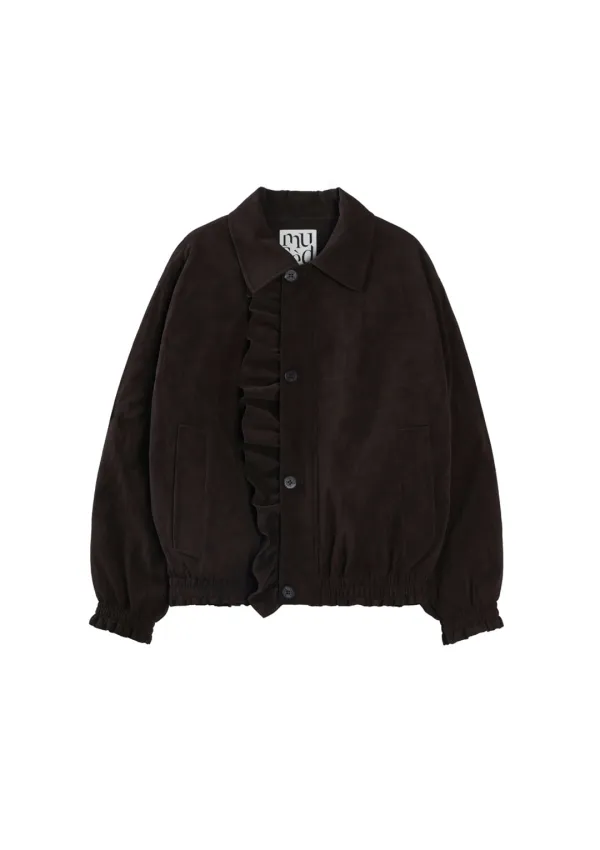 Mused Lucky Frill Blouson - Brown Suede