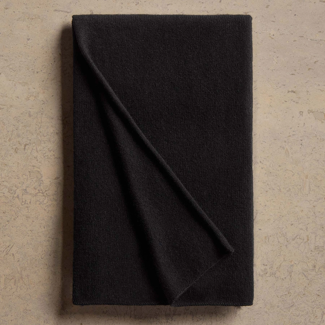 제임스펄스 Open Knit Cashmere Scarf - Black 상품 이미지 2