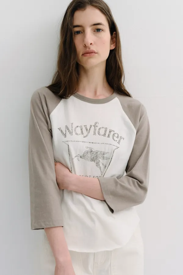vintage graphic raglan t-shirt (ash beige)