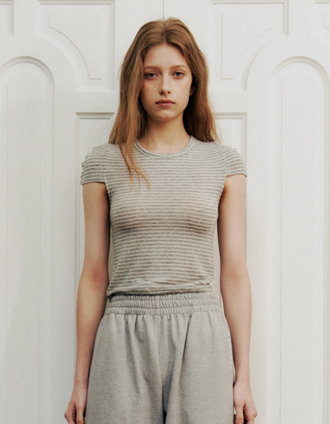 러브어스유 Cozy Stripe T-Shirt (Brown) 상품 이미지 1