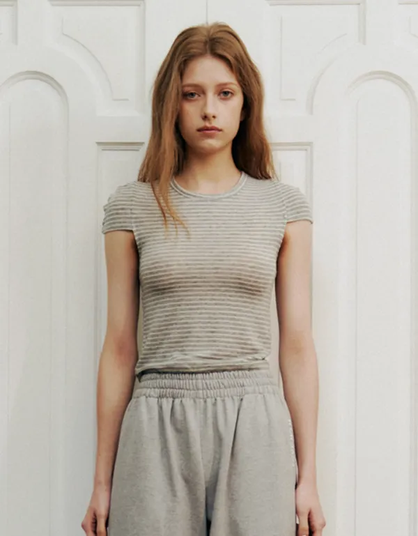 Cozy Stripe T-Shirt (Brown)