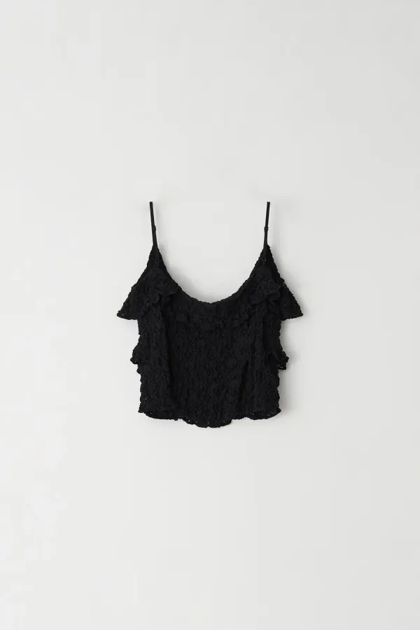 Cotton Ruffle Top (black)