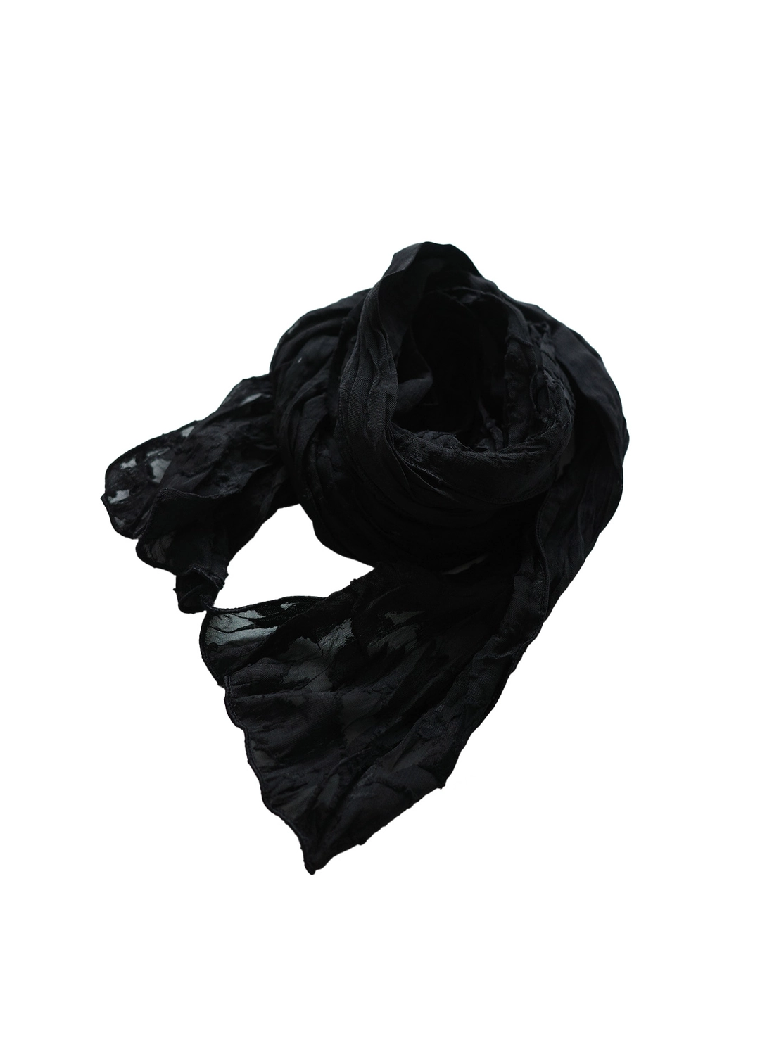 휘 [ 바로배송 ] LOTUS SLIM SCARF [BLACK] 상품 이미지 2