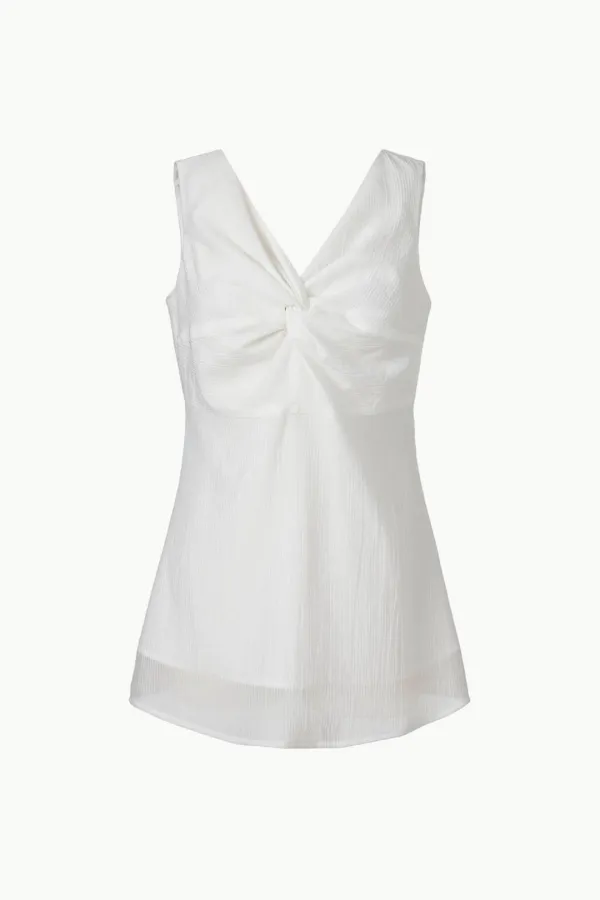 Twisted Tencel Sleeveless Top, White
