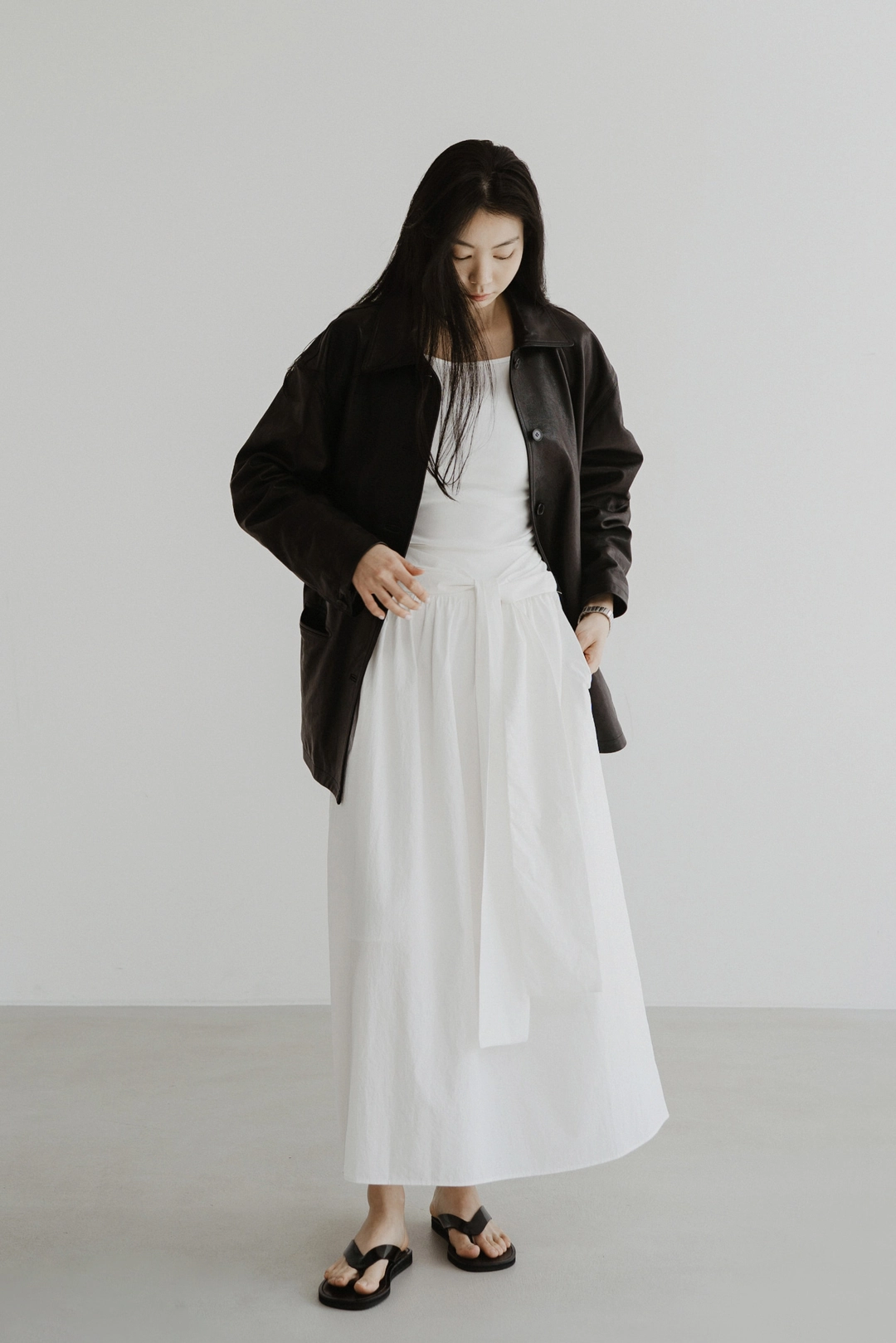스앨더 47849_Tie-front maxi skirt TD 상품 이미지 2