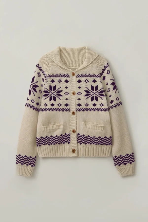 marais nordic knit cardigan_ecru