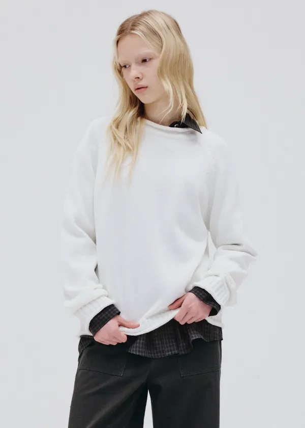 Rolled neck knit (ivory)