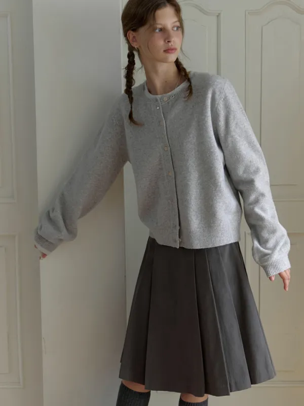 Bree round cardigan (melange gray)