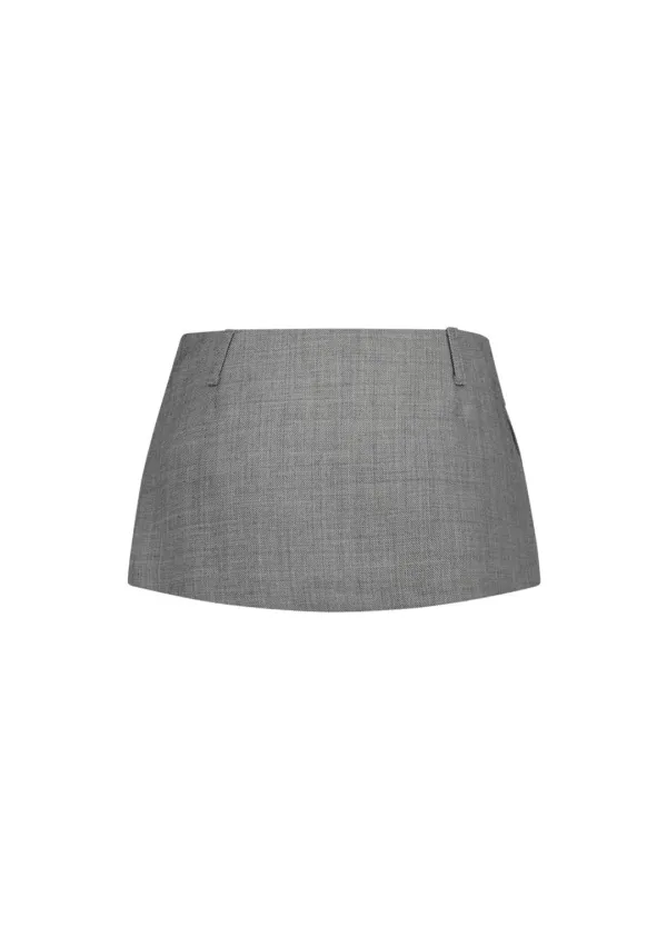 Apron Mini Layered Skirt, Grey Beige