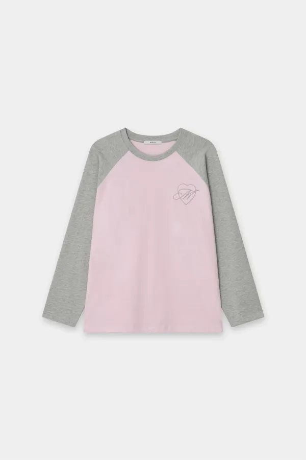 Raglan Long Sleeve Top Pink