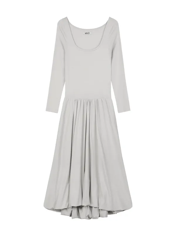 PUMPKIN JERSEY DRESS (LIGHT GRAY)