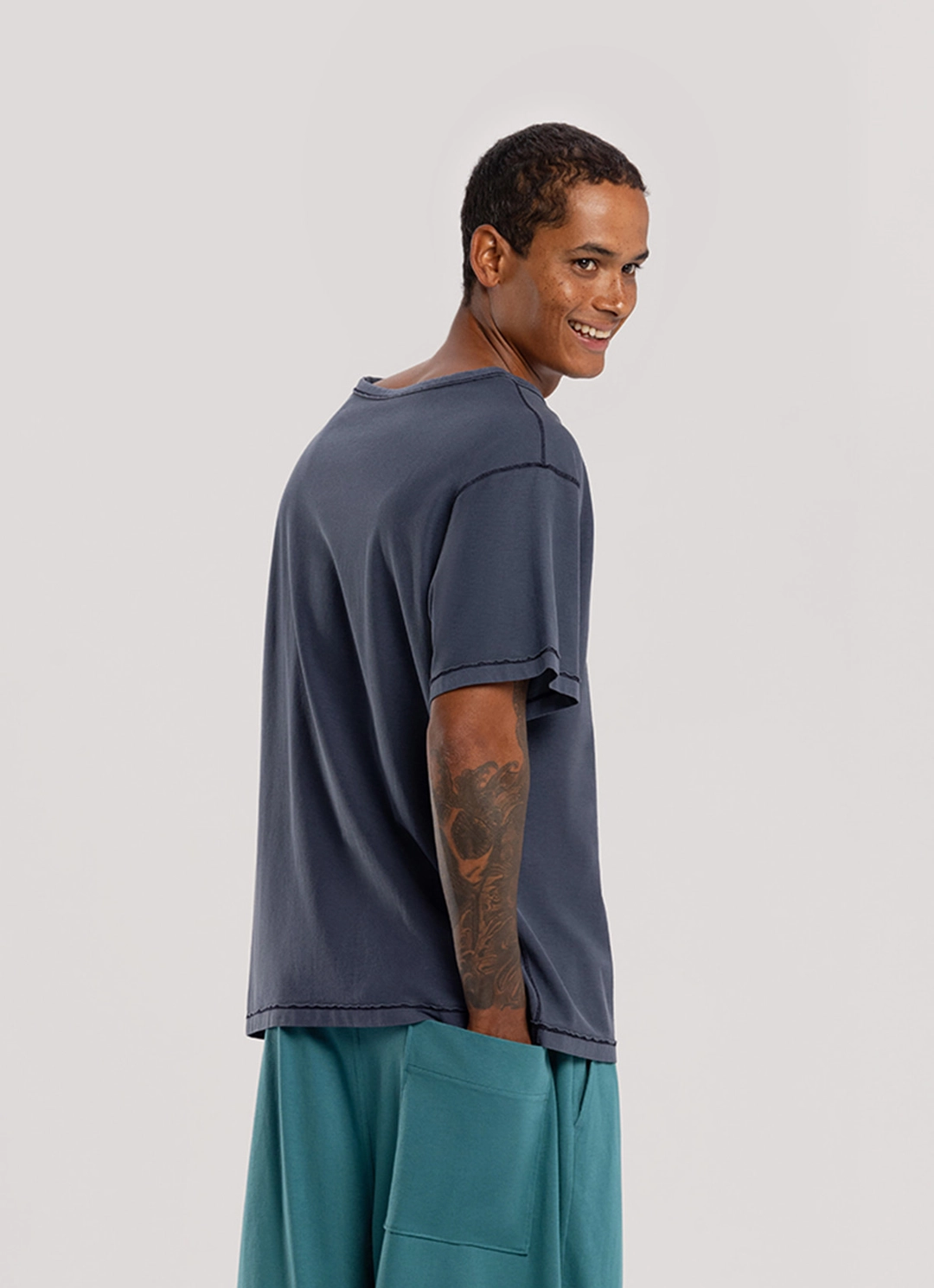 부디무드라 Sunny short sleeve (Unisex)_Dark Sapphire 상품 이미지 2