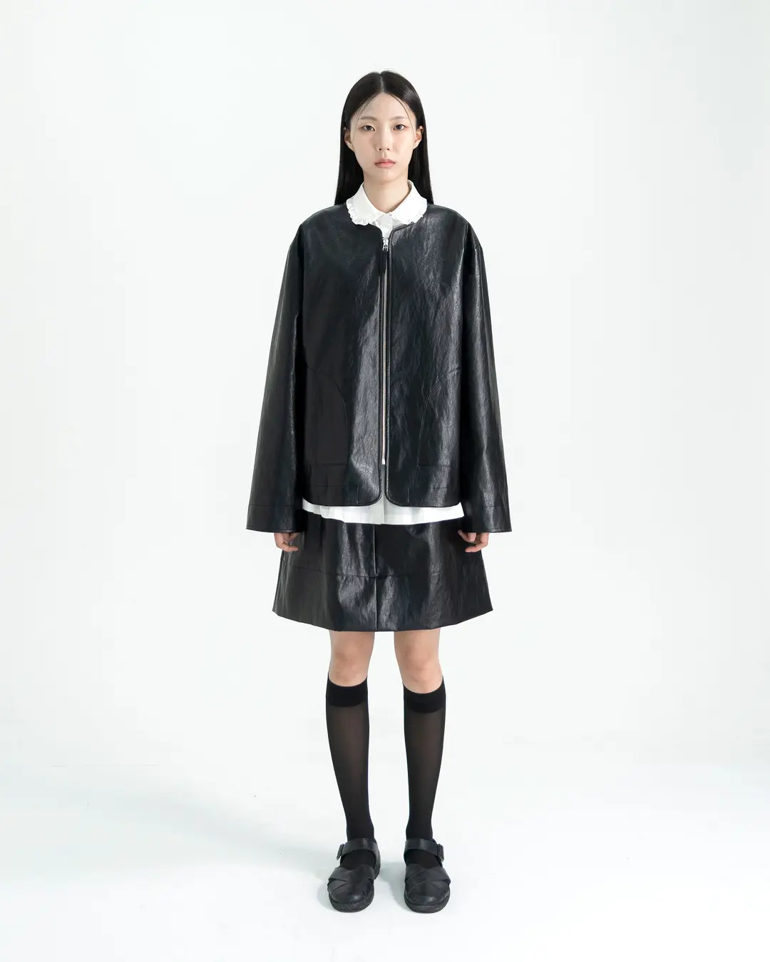 유노이아 classic leather jacket (open, 단독 주문 시 선발송) 상품 이미지 1