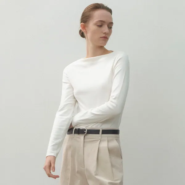 (Z-T-6929)ESSENTIAL WARM BOAT NECK TEE