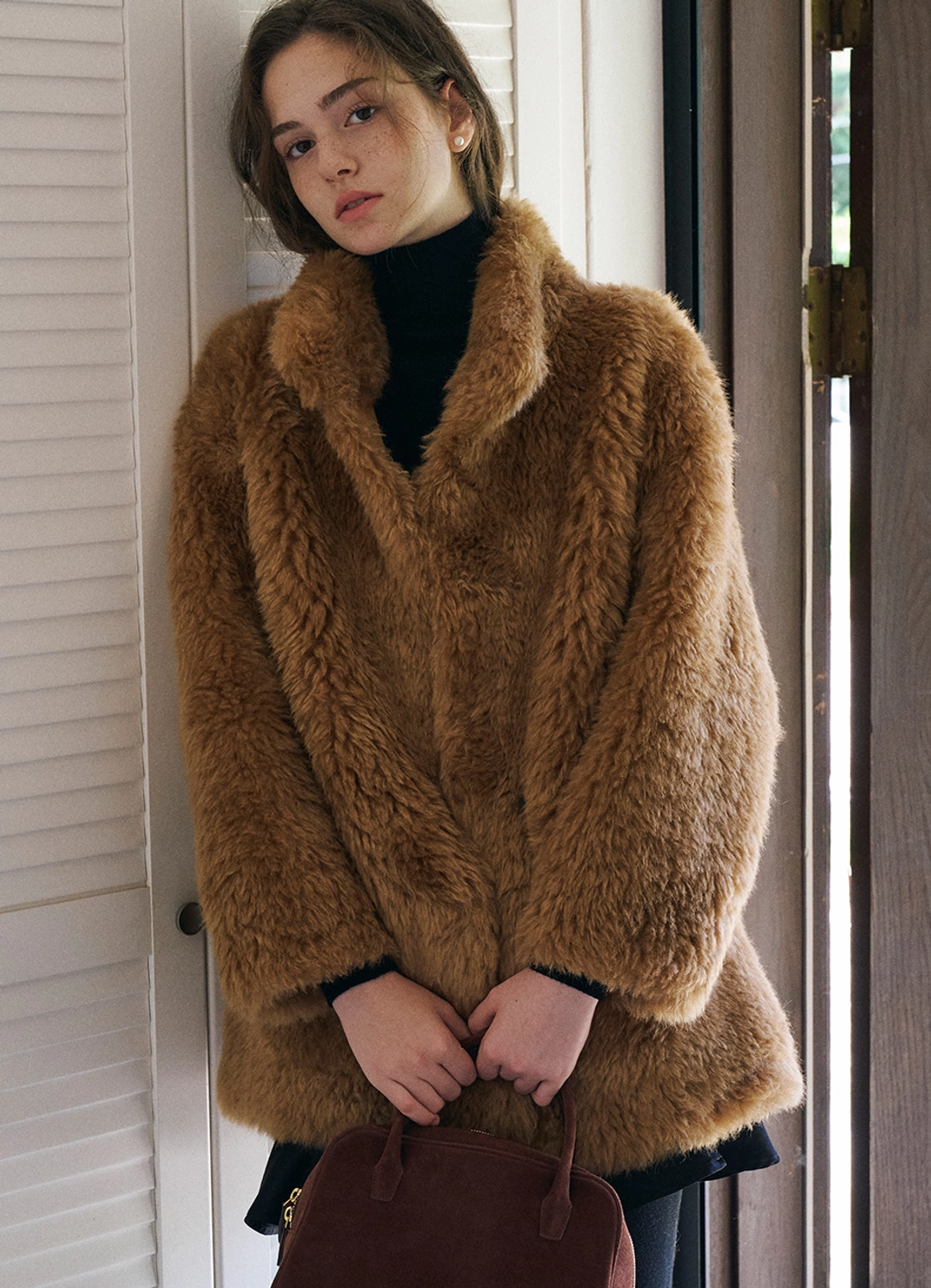 안젤로비안코 Meryl Fur Coat, TAN 상품 이미지 2