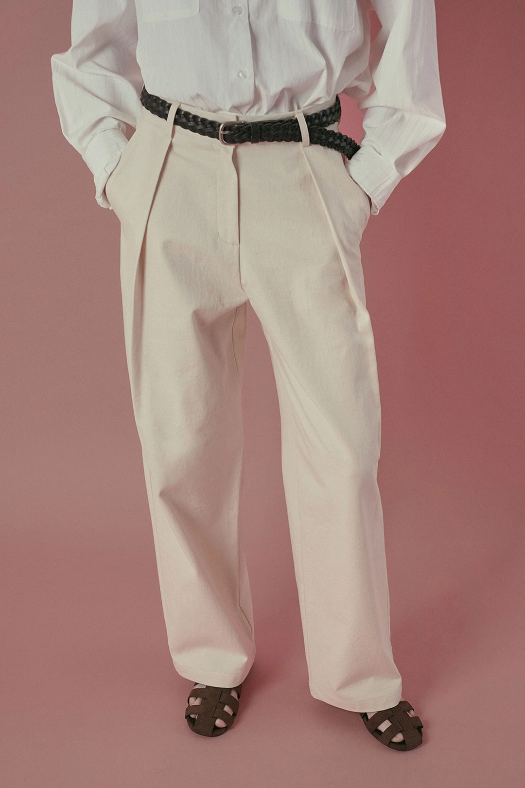 위드아웃썸머 Cotton chino pants_cream 상품 이미지 2