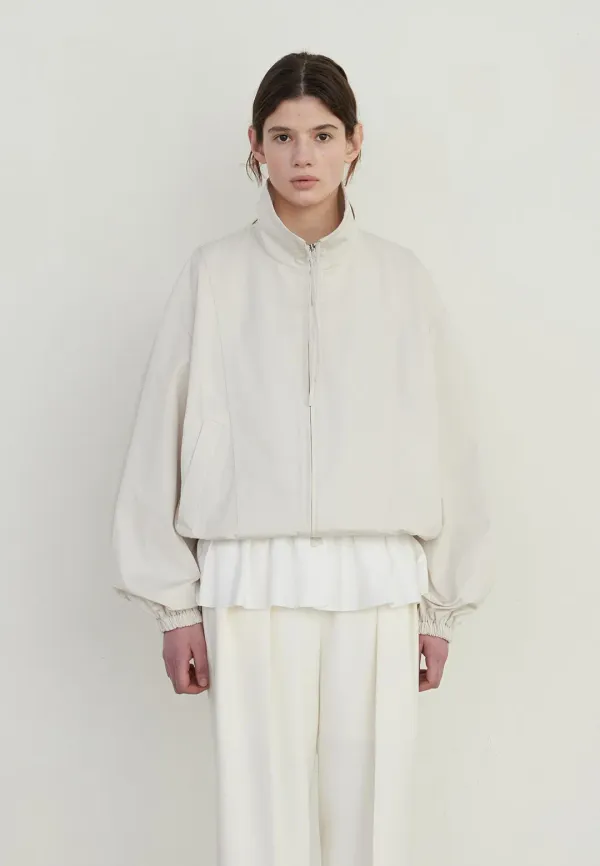 TWO-WAY HIGH NECK STRAP BLOUSON - CREAM