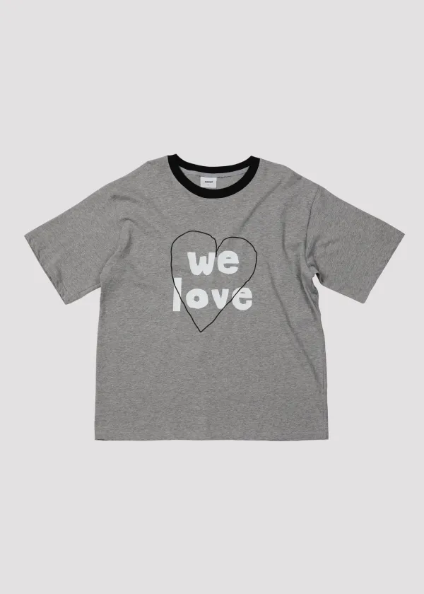 30S T SHIRT WE LOVE HEART MELANGE GREY