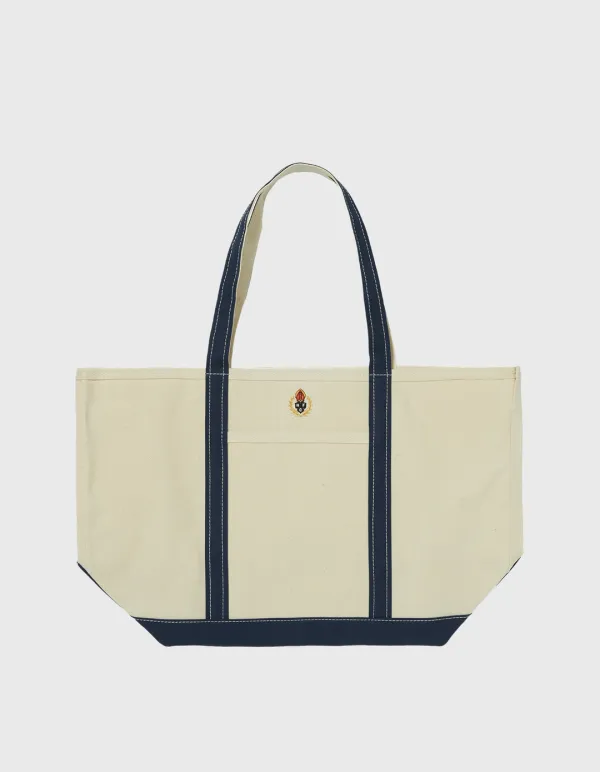 CREST CANVAS BAG (M) / Blue