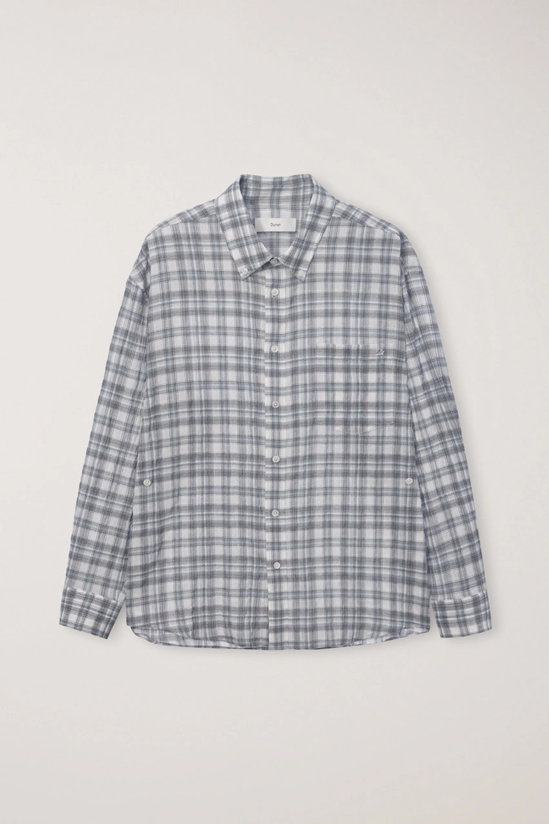 던스트 UNISEX SEERSUCKER BD SHIRT SOFT GREEN CHECK_UDSH6B127E1 상품 이미지 1