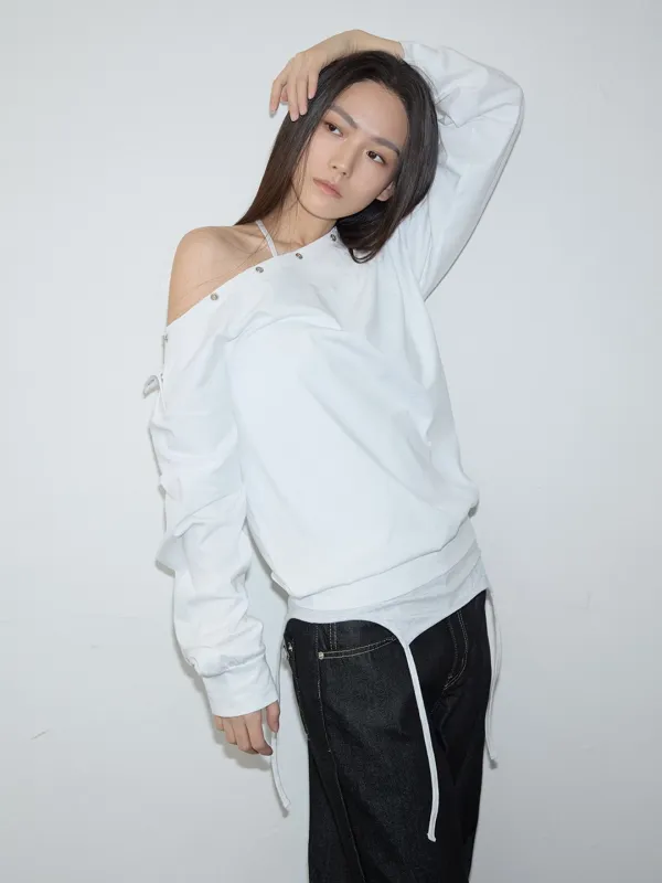 [3rd Reorder] Eyes Boat Neck Long Sleeve (white)