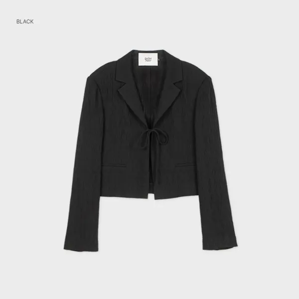 (JK-3019)ROSE RIBBON SET-UP JACKET