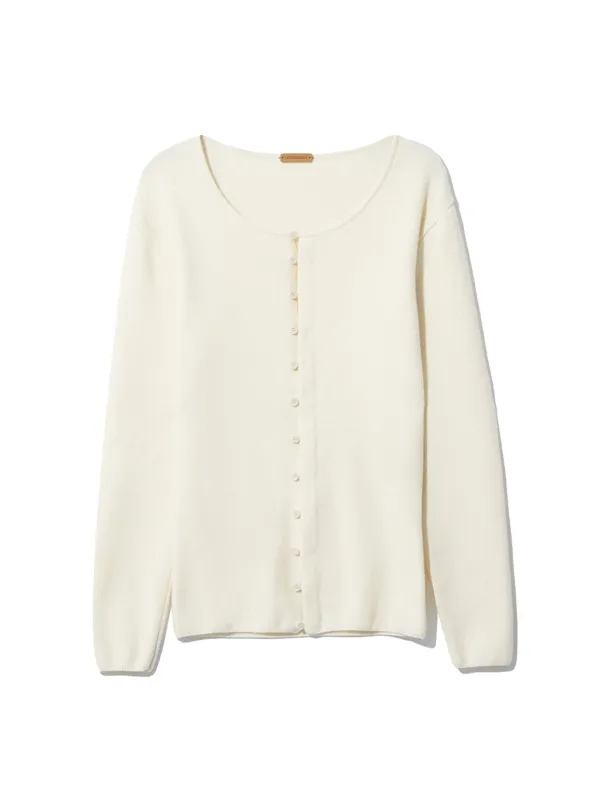 BUTTON DOWN CARDIGAN [IVORY]