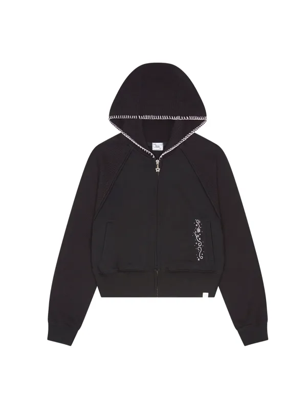 USAHANA HOODED ZIP-UP [BLACK]