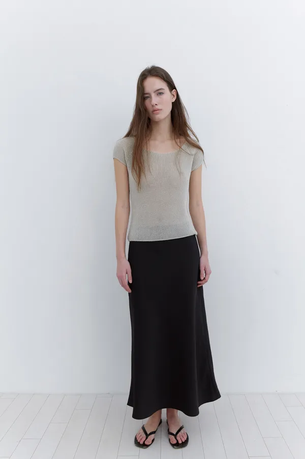 [7TH] Nadia Cap-Sleeve Top in Silver