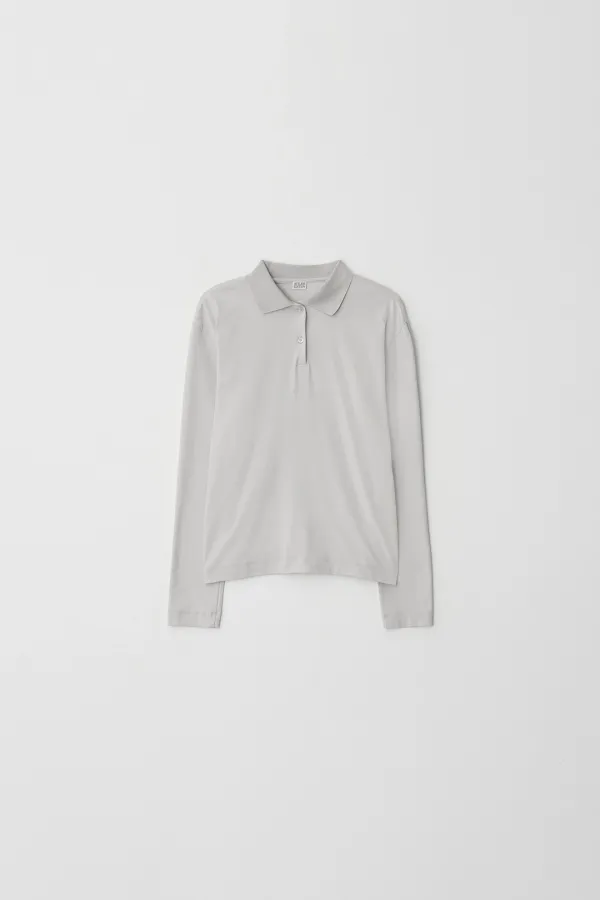 Collar T-shirt (light gray)