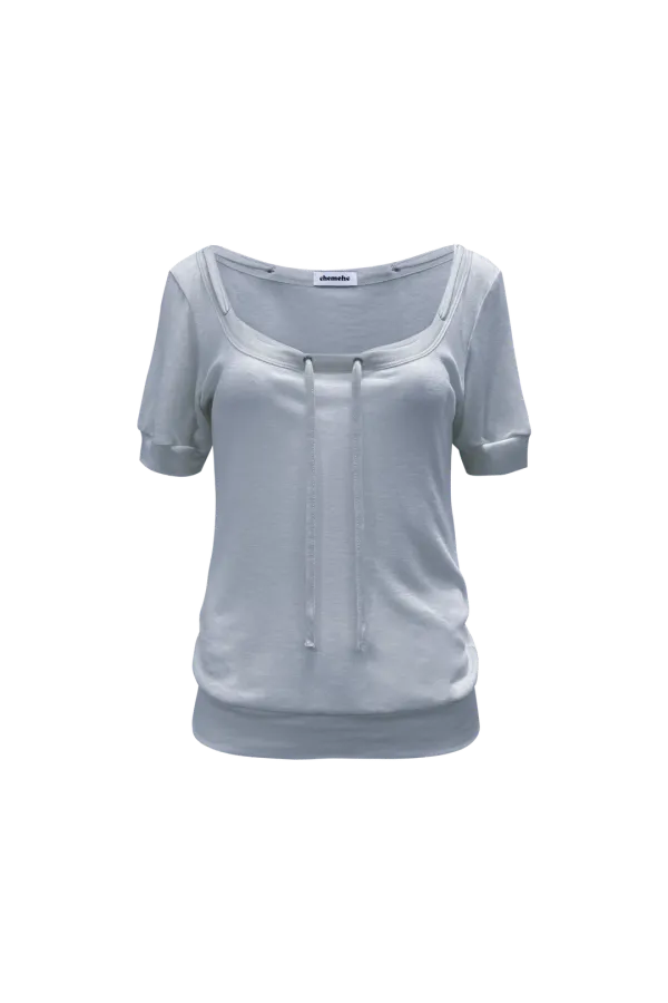 LOW-NECK STRAP TOP (SKY)