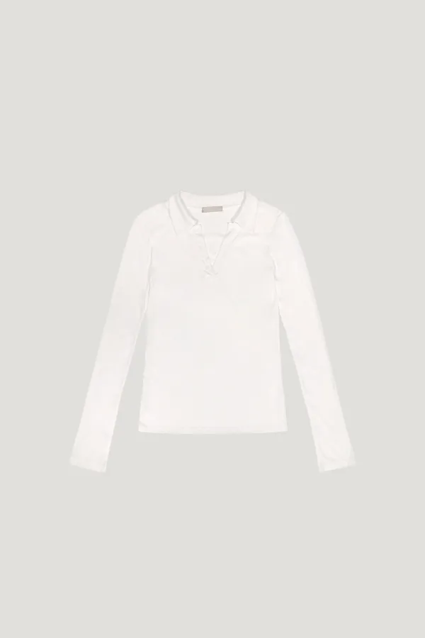 Sheer Collar Tee (ivory)